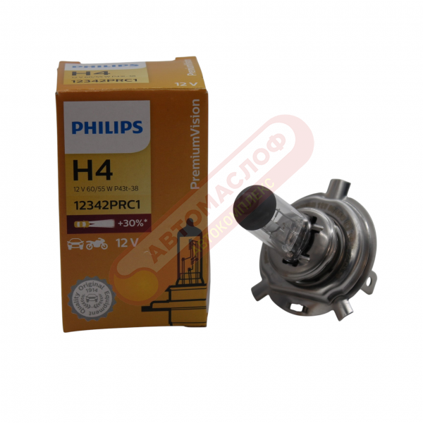 Автолампа Philips H4 12V P43t 60 55W Premium 12342PRC1